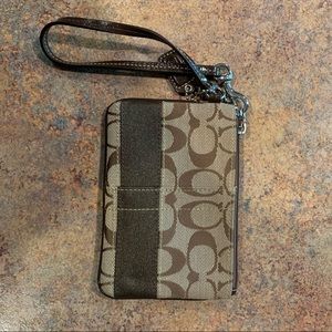 Coach brown wristlet / wallet